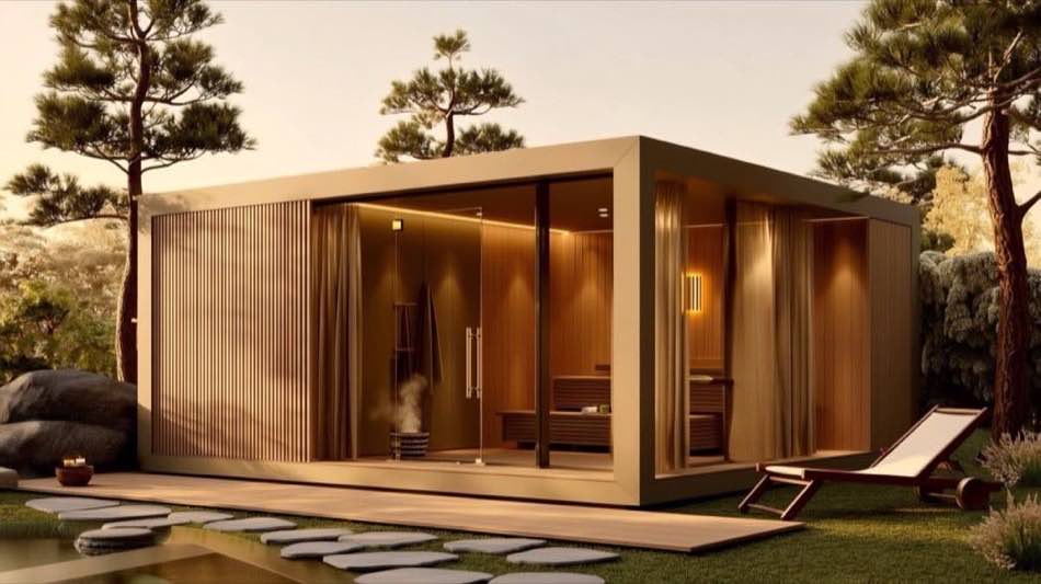 Garden suite with landscaped surroundings